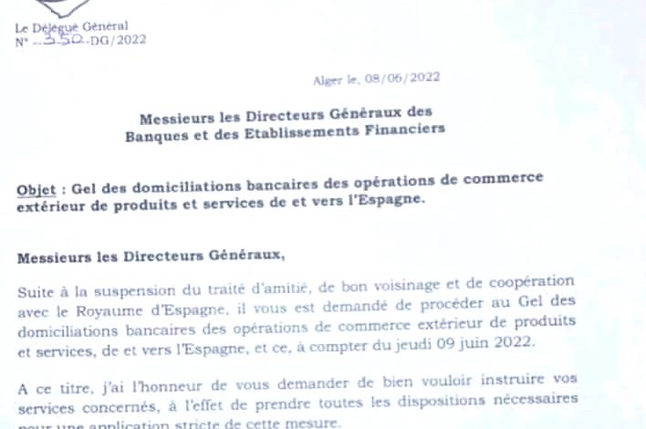 ABEF: Gel des domiciliations bancaires des opérations de commerce extérieurs des produits et services de et vers l'Espagne