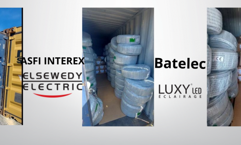 Opération  d’exportation  vers  la France  de produits  d’éclairage LUXY LED et gaines électriques BATELEC  